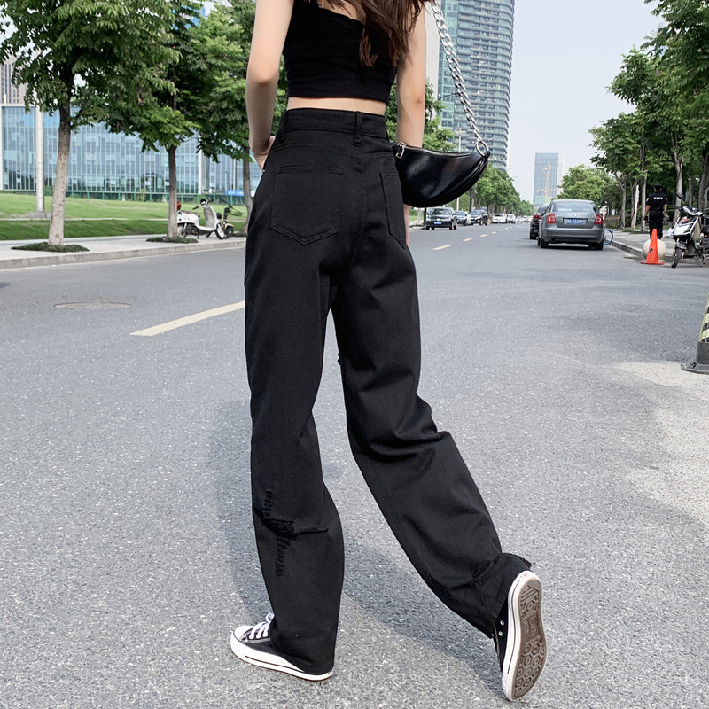 Women's Wide Leg Ripped Summer Jeans - Image 5