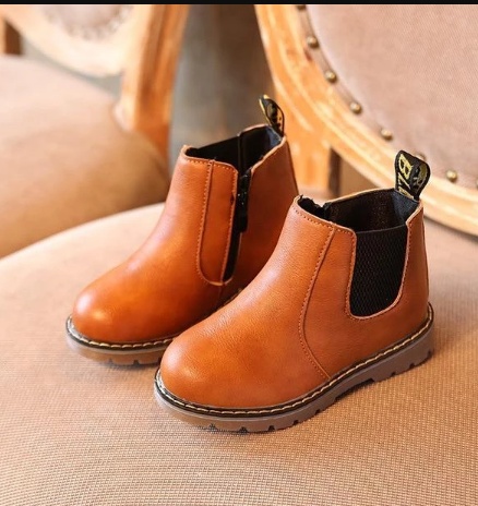Leather Boot for Kids with Adjustable Strap