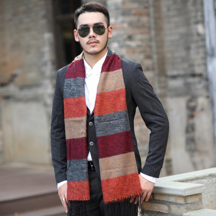 Cashmere Stitching Men Neck Scarves