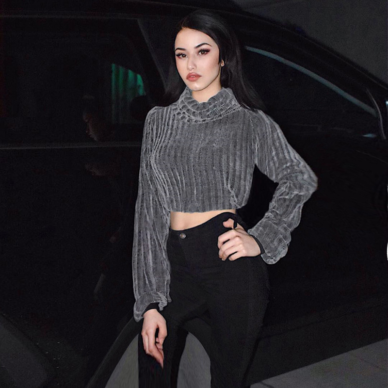 Turtleneck Knitted Cashmere Top - Image 2