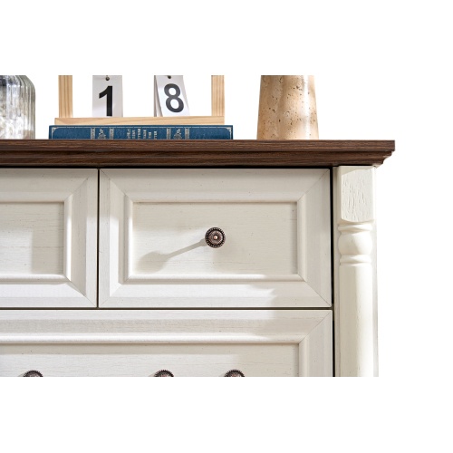 5 Drawer Dresser Chest With Base Wooden - Image 9