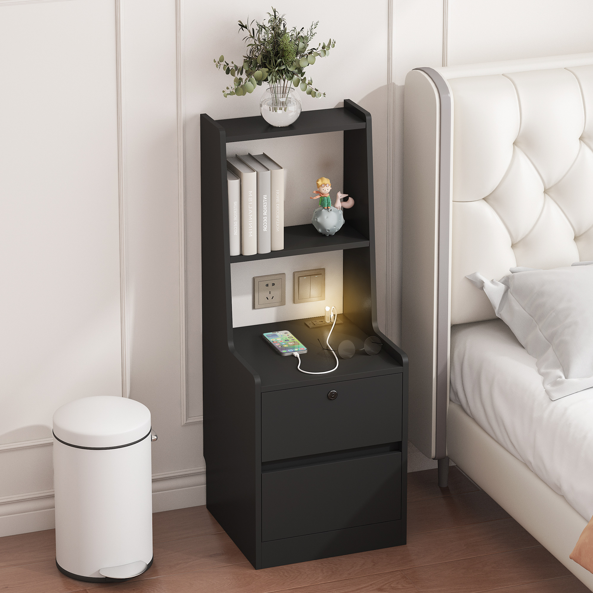 Bedside Tables With Storage Cabinet