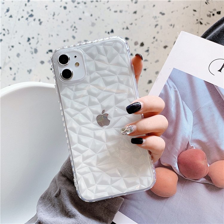 Transparent Diamond Pattern Phone Case - Image 4