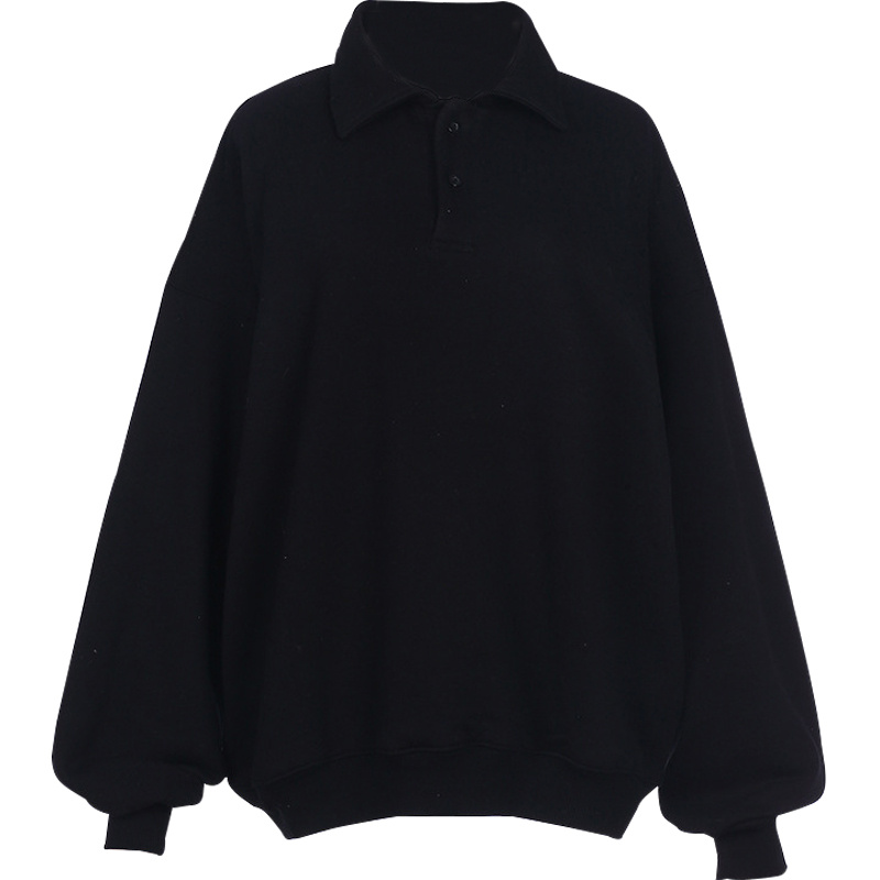 Women Retro Profile Polo Lapel Sweater - Image 5