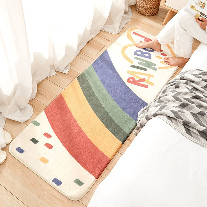 Cute Rainbow Printed Soft Anti-Slip Carpet