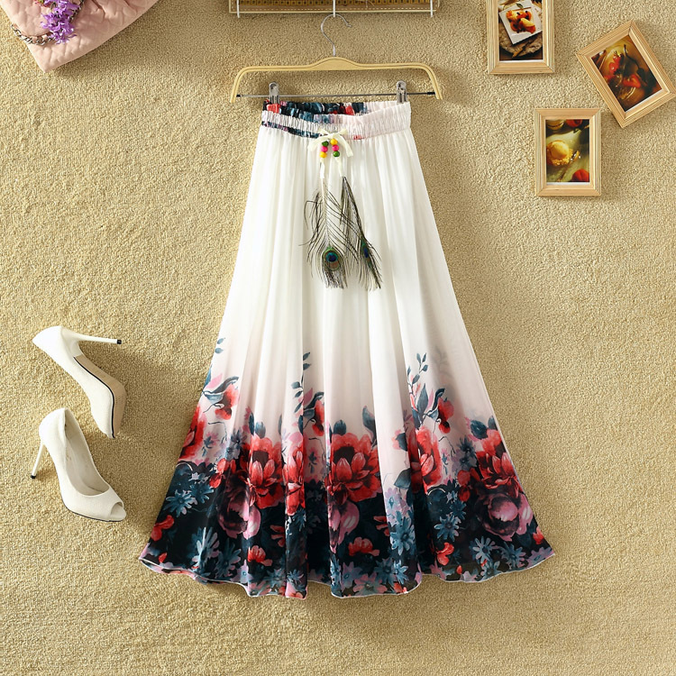 Bohemian Chiffon Print Skirt Floral Dress - Image 2