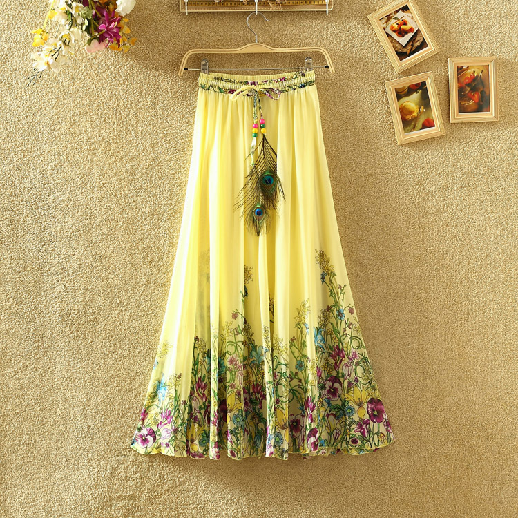 Bohemian Chiffon Print Skirt Floral Dress - Image 7