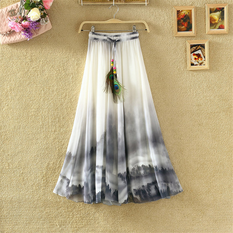 Bohemian Chiffon Print Skirt Floral Dress - Image 8