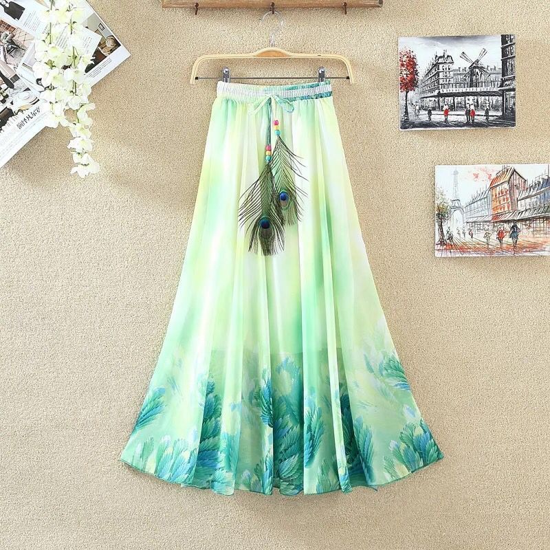 Bohemian Chiffon Print Skirt Floral Dress - Image 4