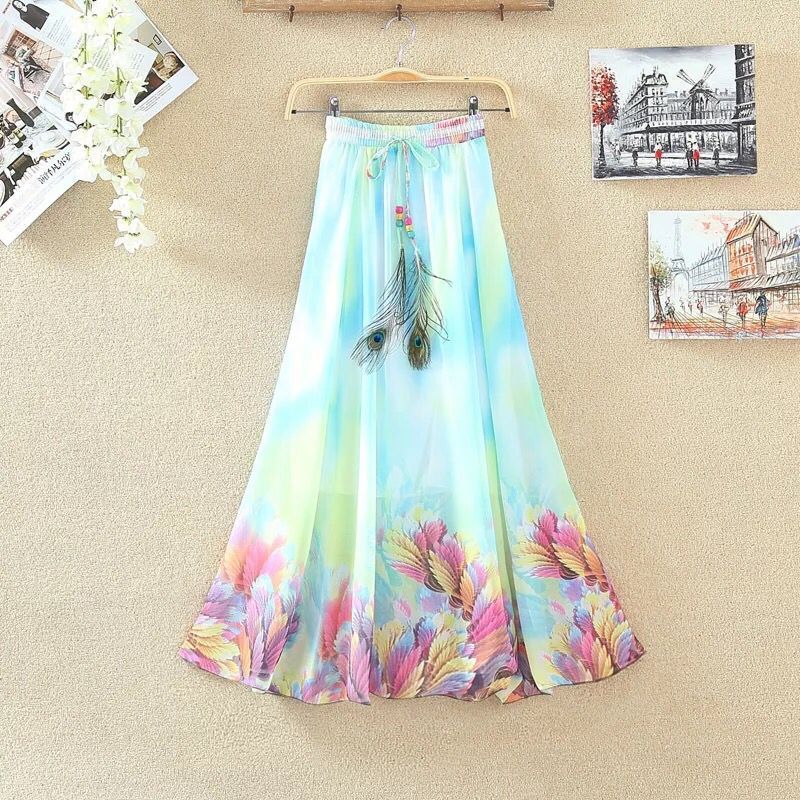 Bohemian Chiffon Print Skirt Floral Dress - Image 6