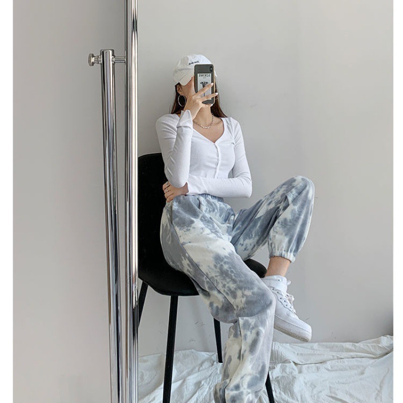 Casual Elastic Waist Slim Trousers