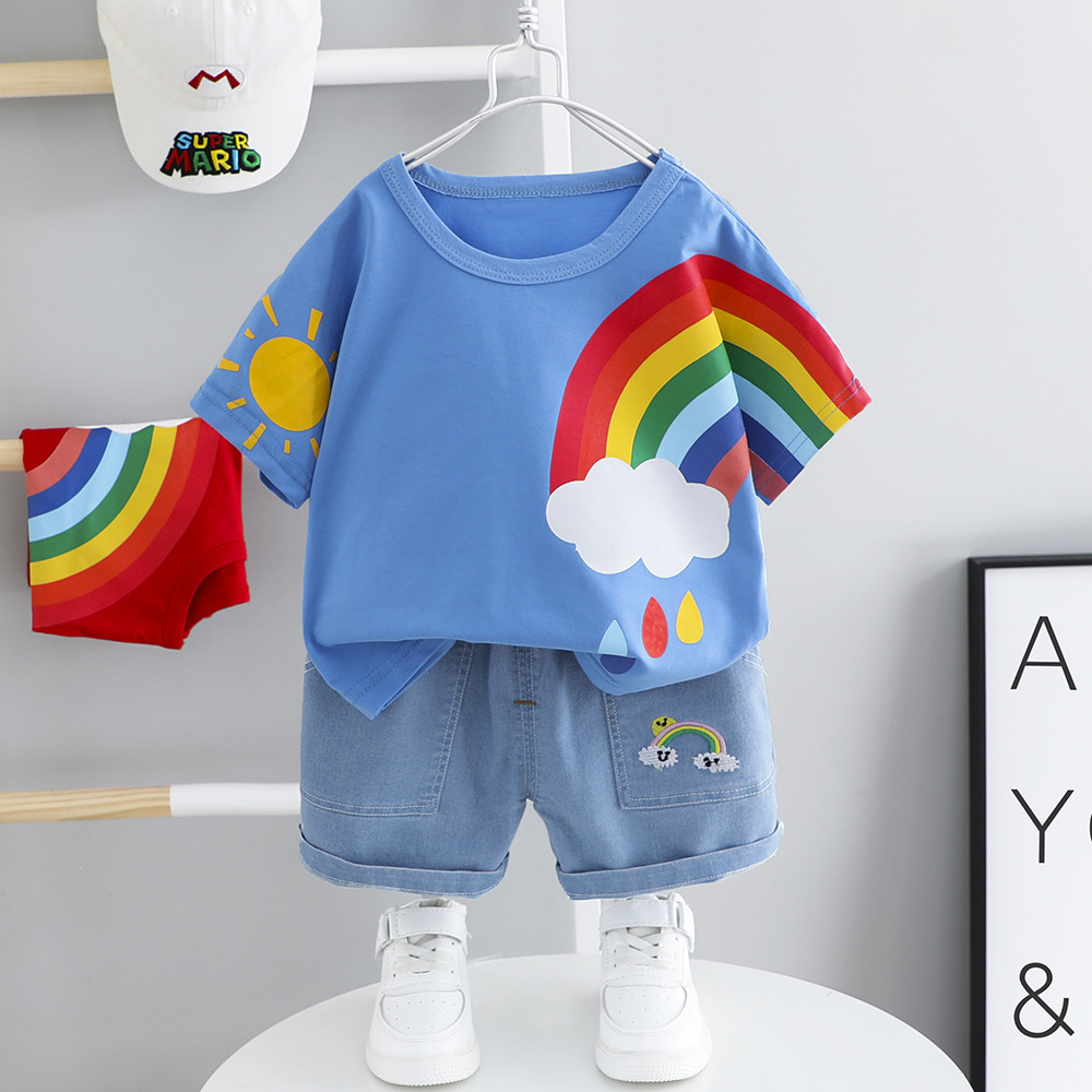 Baby Cloudy Rainbow Little Boy Clothes - Image 5