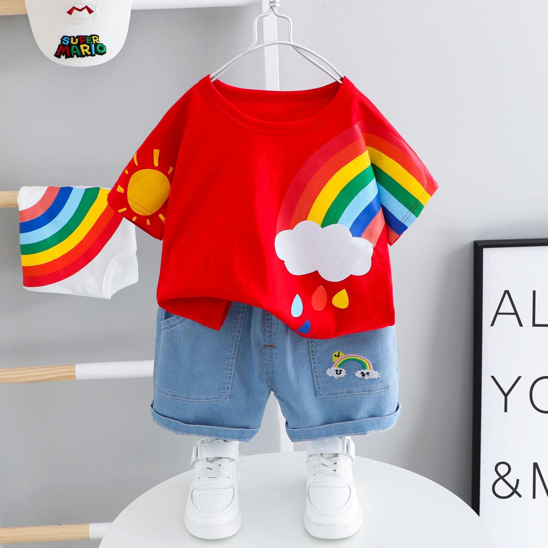 Baby Cloudy Rainbow Little Boy Clothes - Image 3