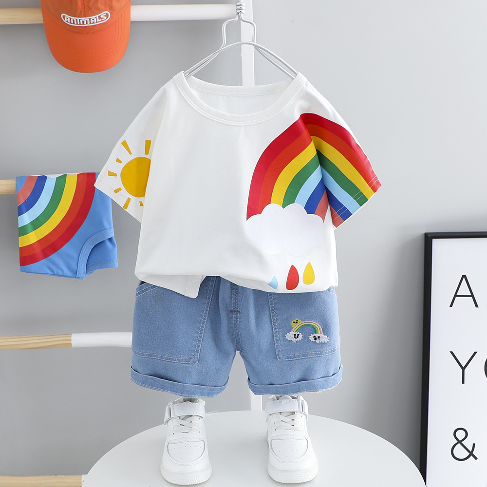 Baby Cloudy Rainbow Little Boy Clothes - Image 4