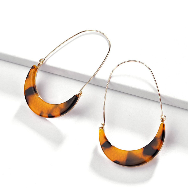 Moon Shape Colorful Acetate Acrylic Earrings - Image 7