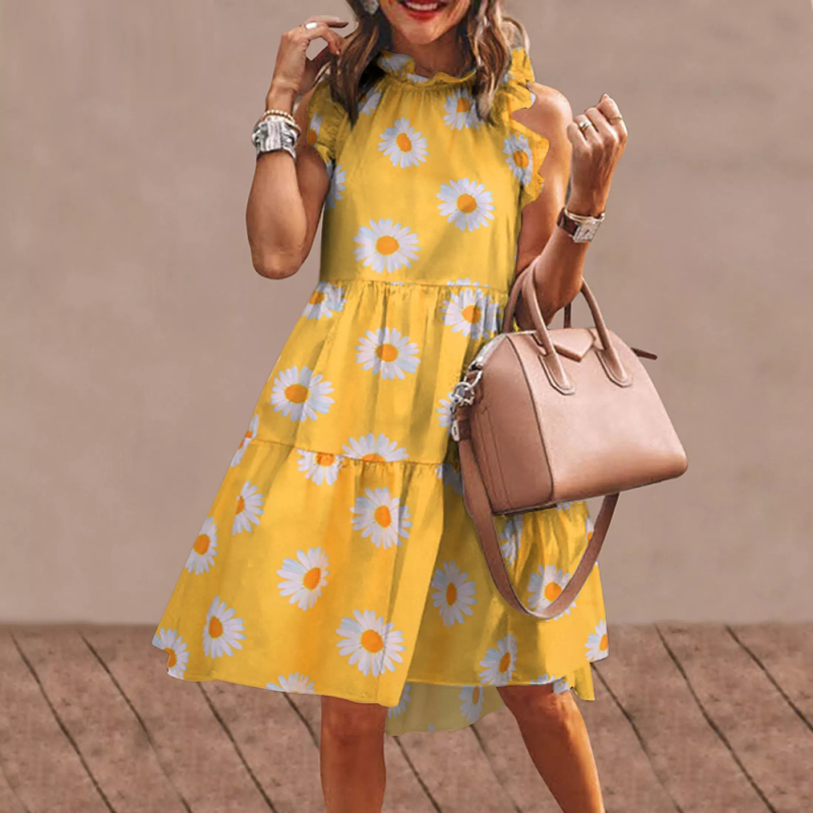 Mini Floral Lace Sleeveless Dress