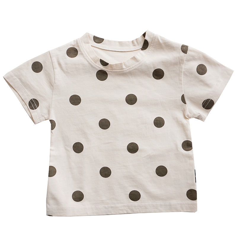 Short Sleeve Loose Baby Cotton Dot T-Shirt - Image 4