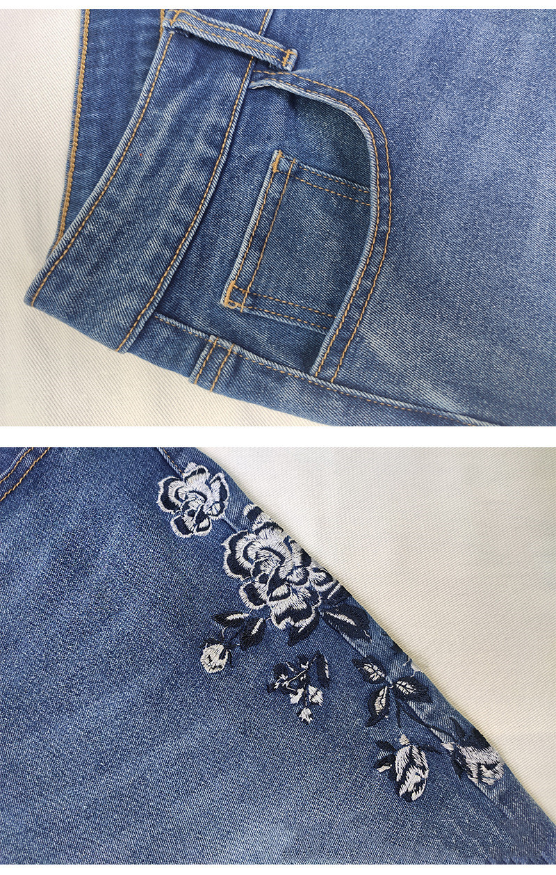 Women's Embroidered Bootcut Slim Fit Jeans - Image 2