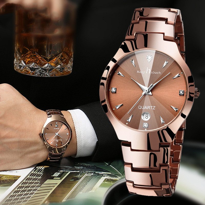 Two Shades Couple Calendar Watch