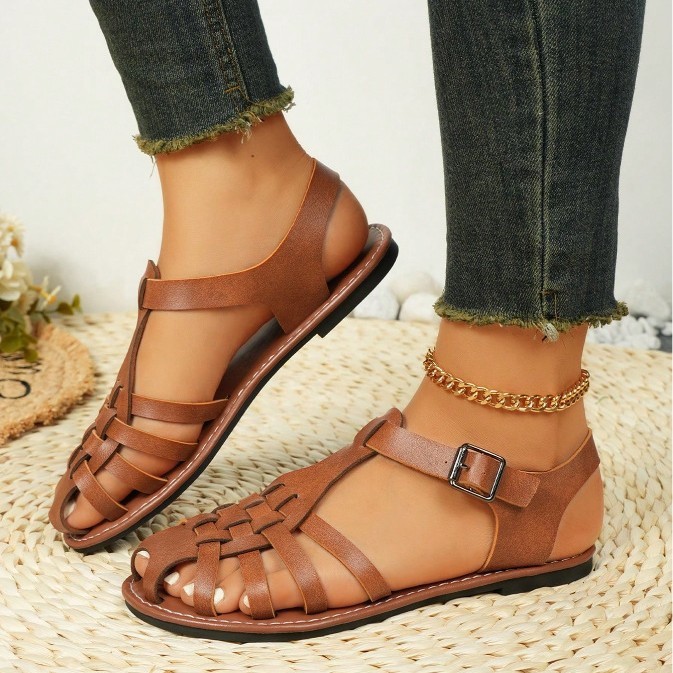 Vintage Weave Closed Toe Sandals - Image 3