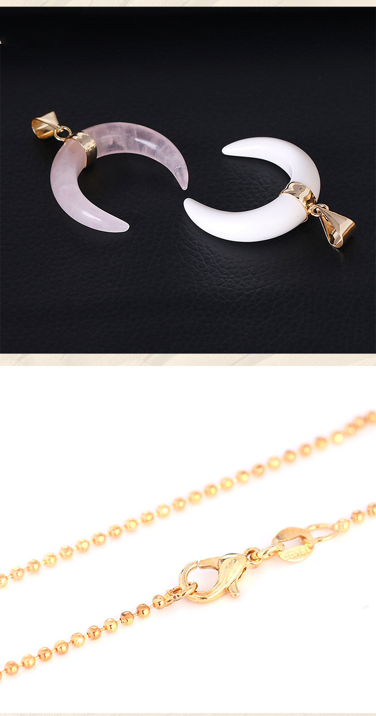 Crystal Stone Moon Pendant Necklace - Image 6