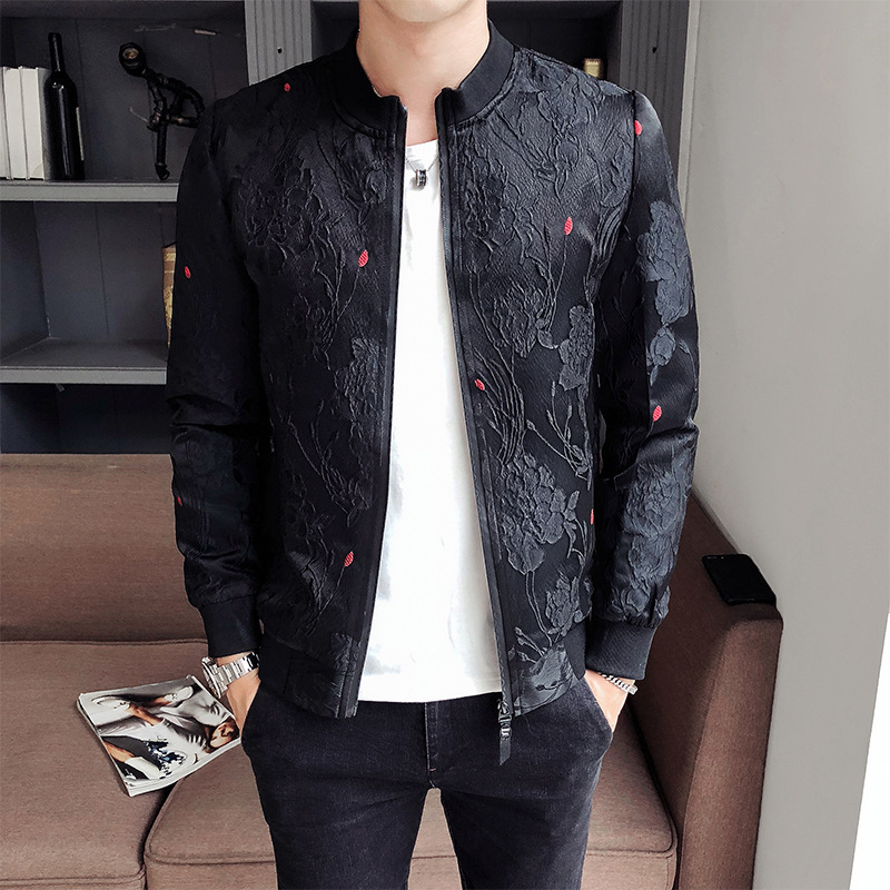 Personality Pattern Stand Collar Jacket