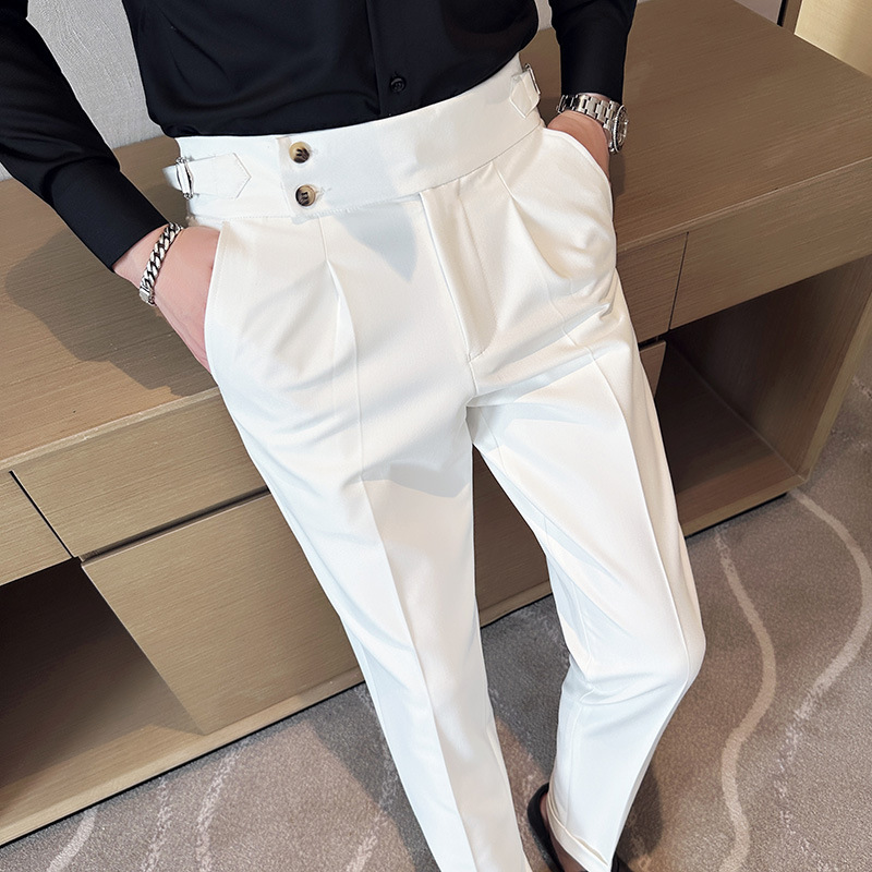 Slim Double-Breasted Closure Collar Vest Pants Suit - Image 4