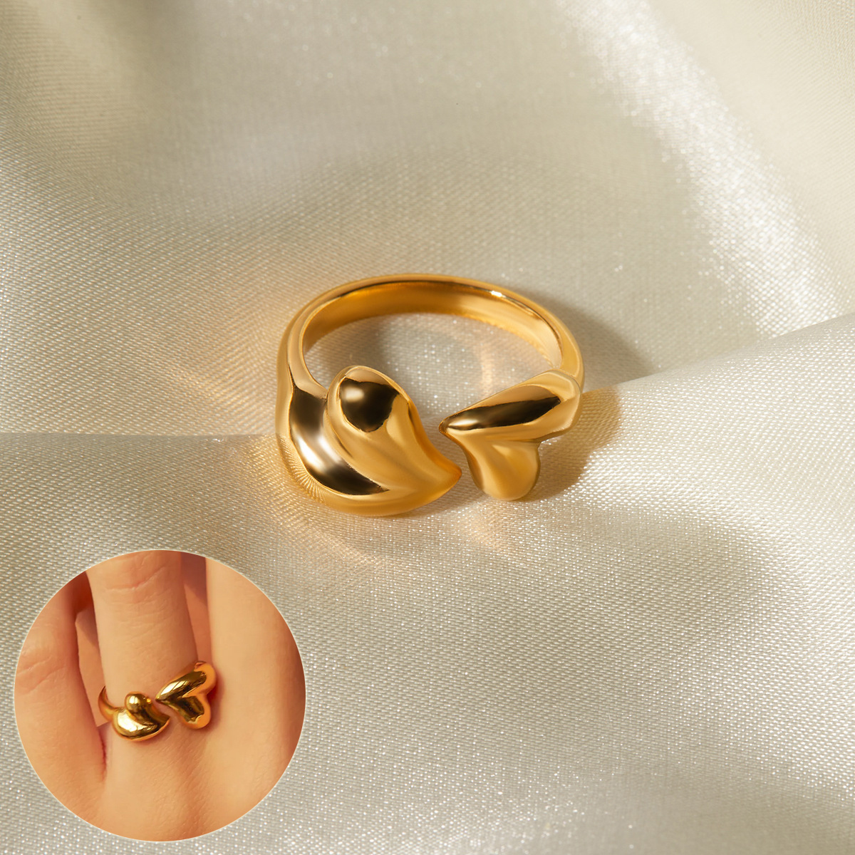Asymmetric Heart Shape Open Ring