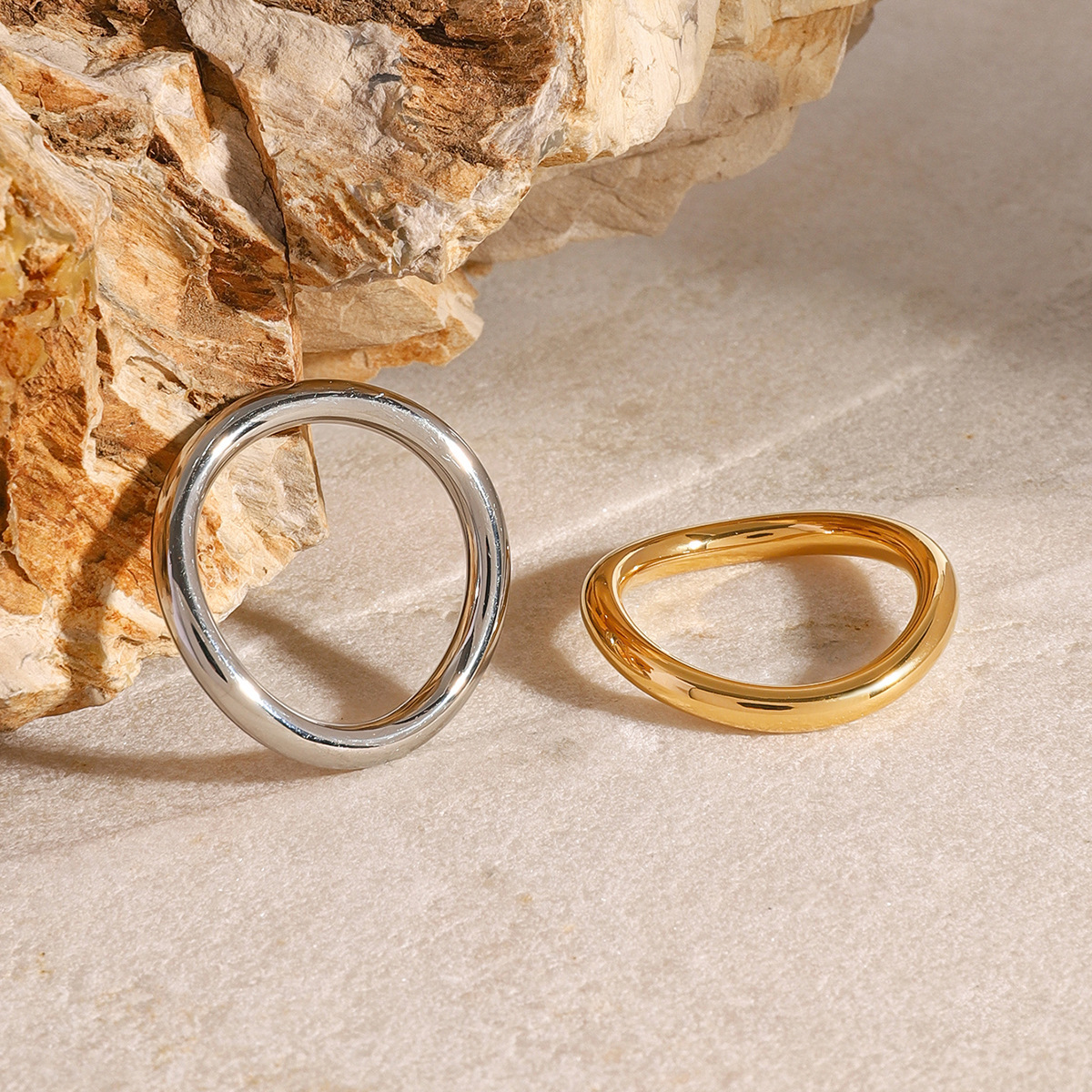 Miley Gold & Silver Layered Ring - Image 3