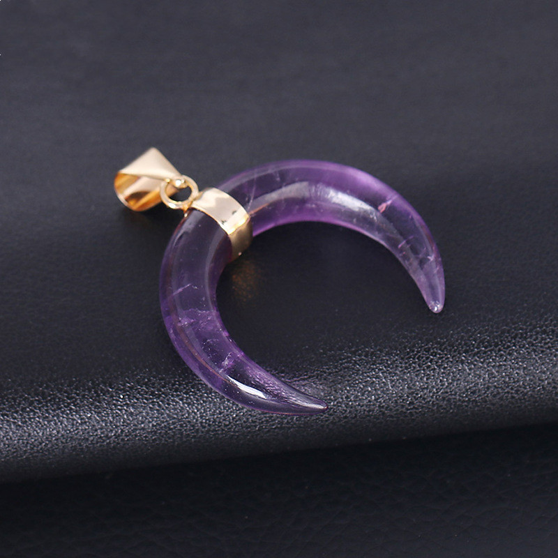 Crystal Stone Moon Pendant Necklace - Image 5