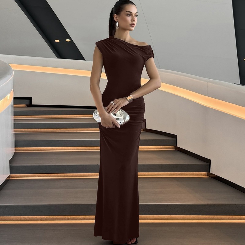 Hollow Fashion Pleated Waist Tight Dress