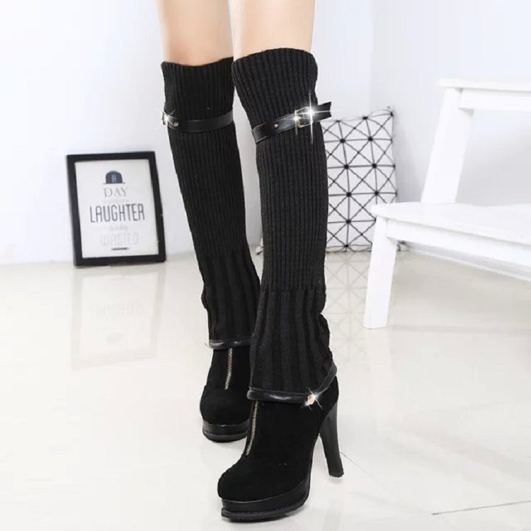 High-Heeled Suede Long Boots - Image 5