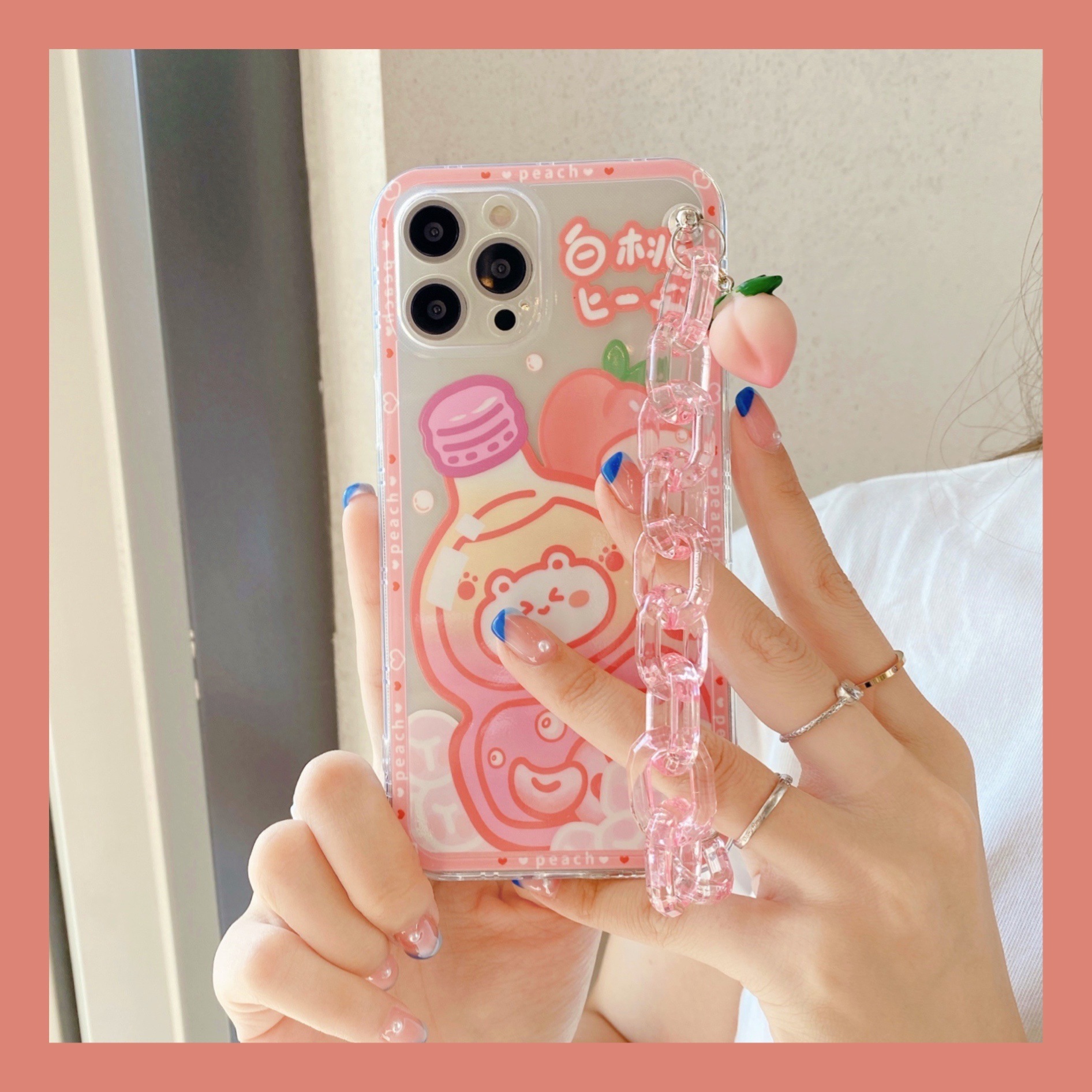 Drink Peach Chain Apple Phone Case - Image 2