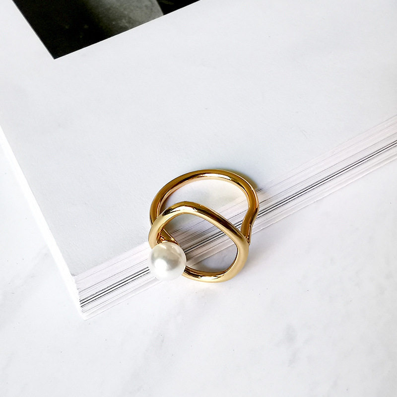 Dainty Faux Pearl Ring - Image 5
