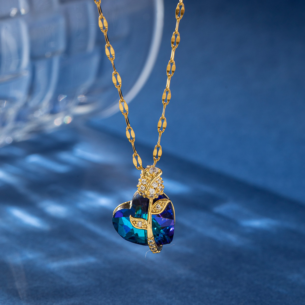 Sapphire Heart Pendant Necklace - Image 8