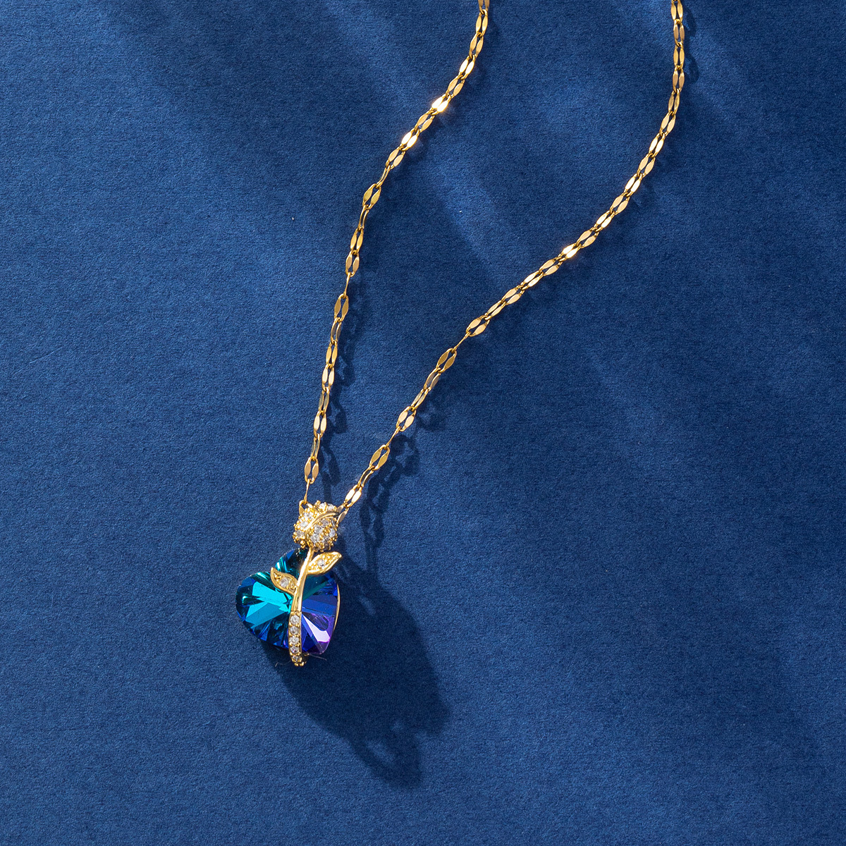 Sapphire Heart Pendant Necklace - Image 9