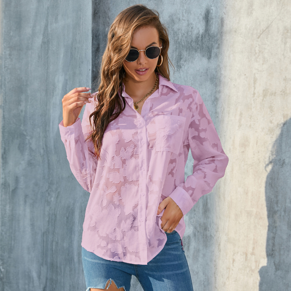 Loose Chiffon Shirt Top - Image 7