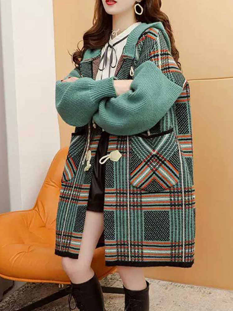 Hooded Knit Cardigan Coat - Image 4