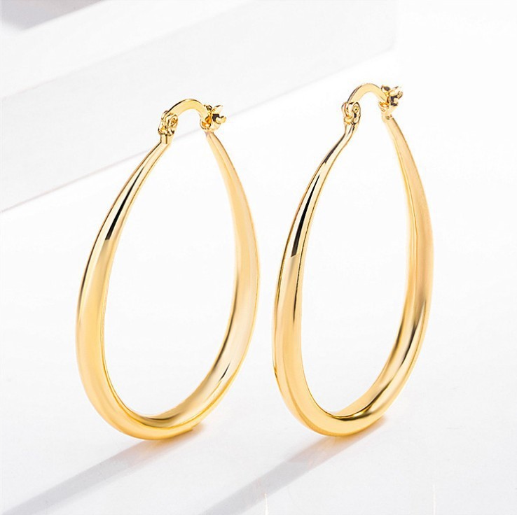 Geometric Oval Earrings - Image 3