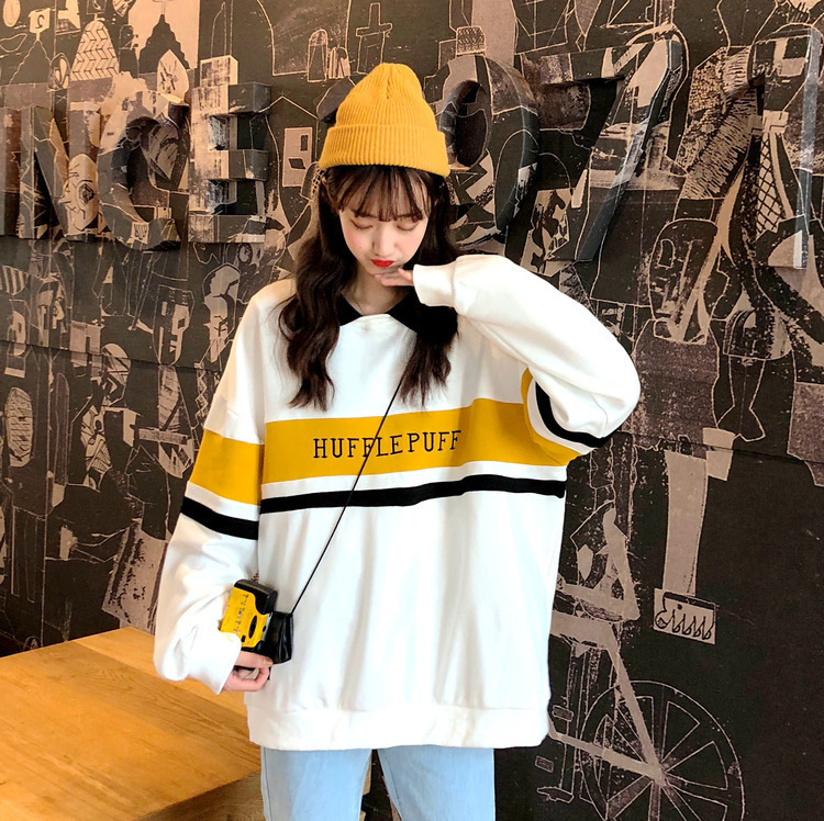 Polo Collar Lazy Style Long Sleeve Top