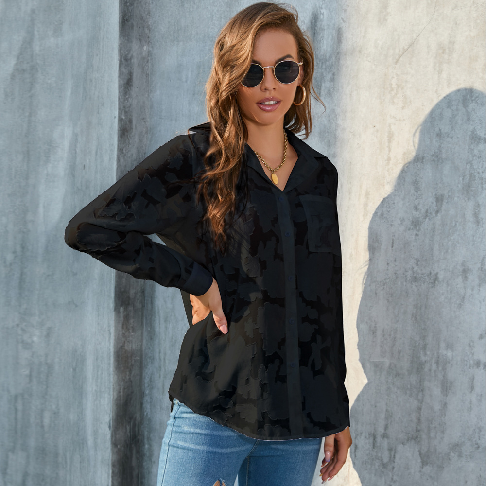 Loose Chiffon Shirt Top - Image 6
