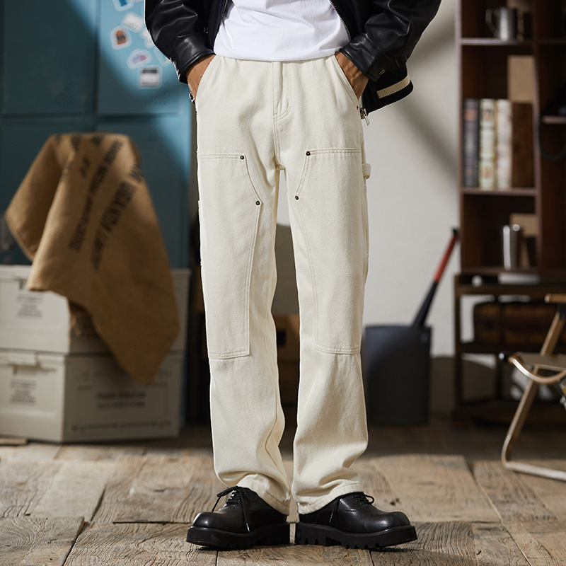 Trendy Patchwork Cargo Jeans