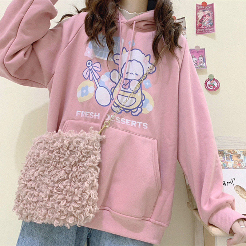Women's Plus Velvet Padded Sweater With Hoodie