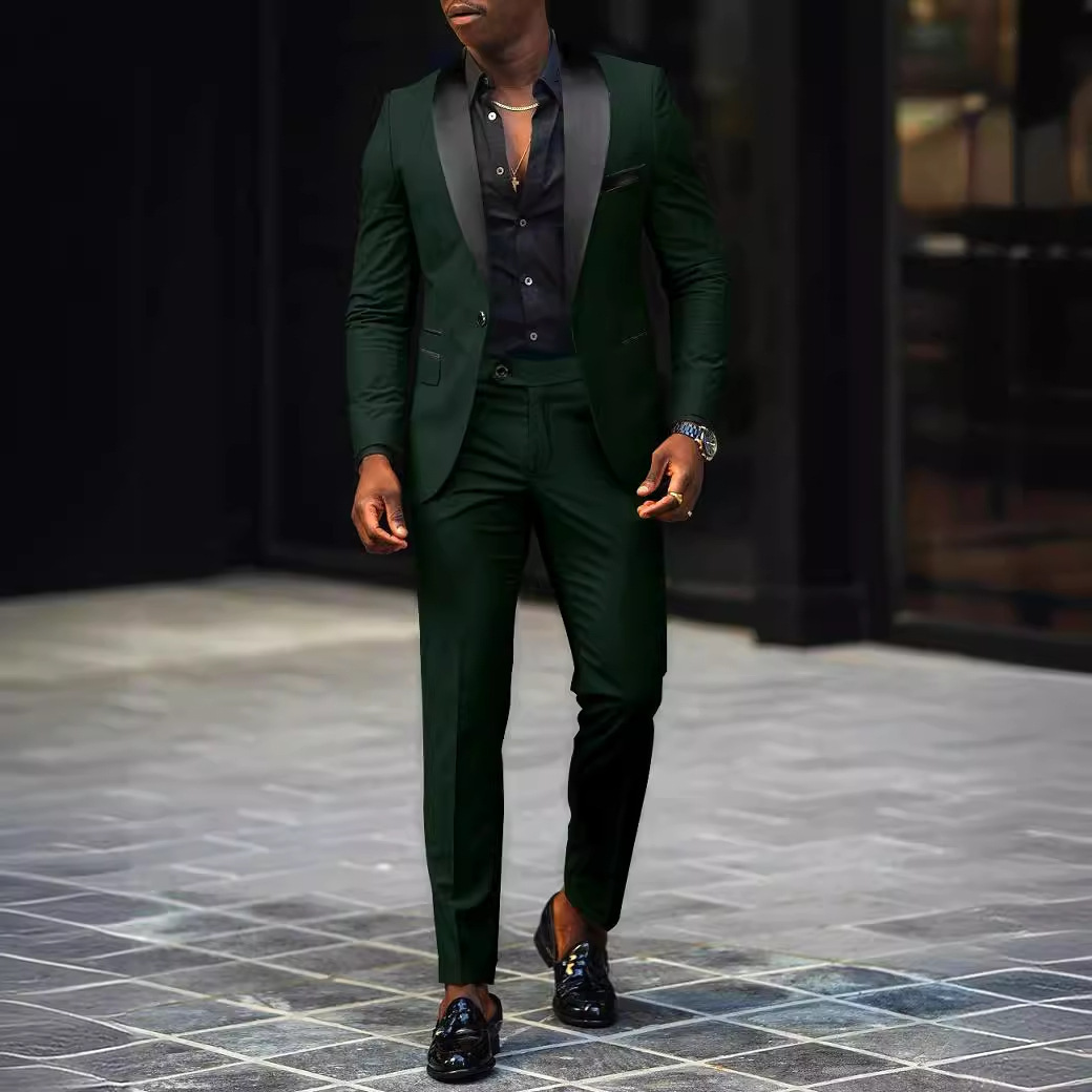 Men's Business Casual Suit Coat Trouser Suit - Image 5