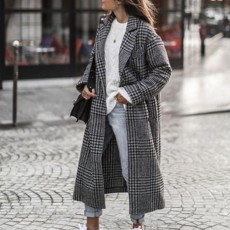 Women's Printed Dragon And Phoenix Woolen Coat - Image 4