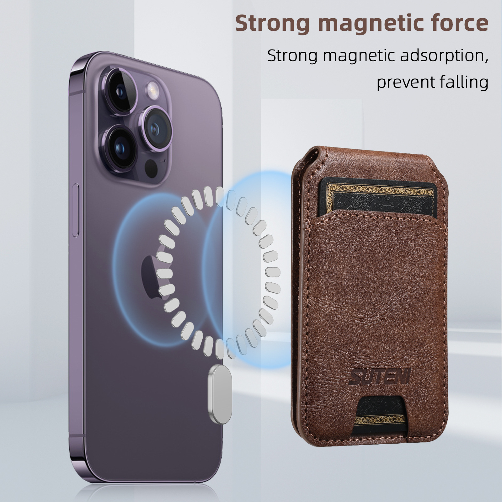 Universal PU Leather Magnetic Card Holder