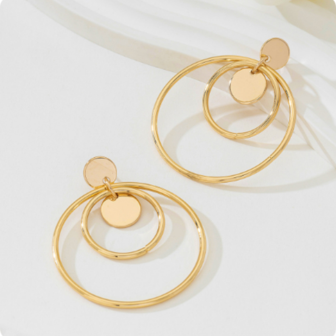 Multi Layer Circular Earrings - Image 5