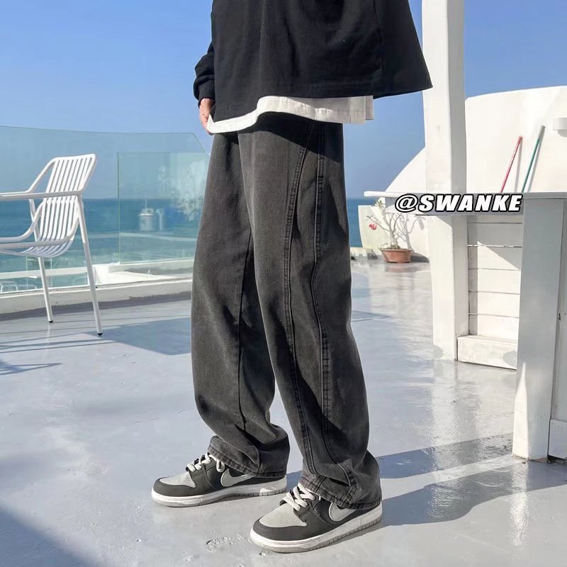 INS Loose Straight Mop Wide Leg Jeans