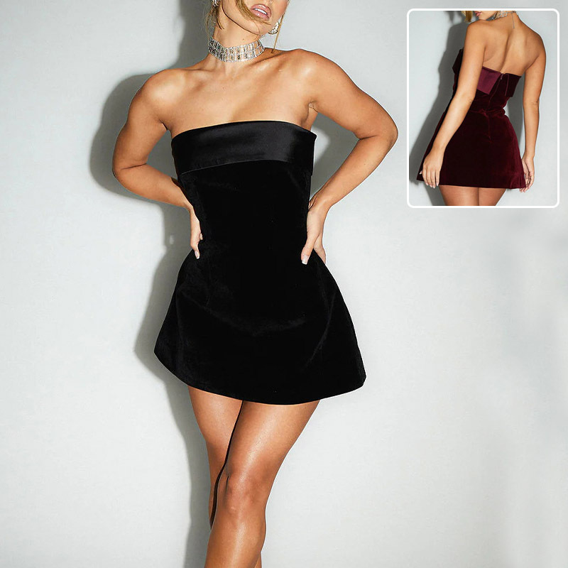 A-Line Tube-Top Short Dress