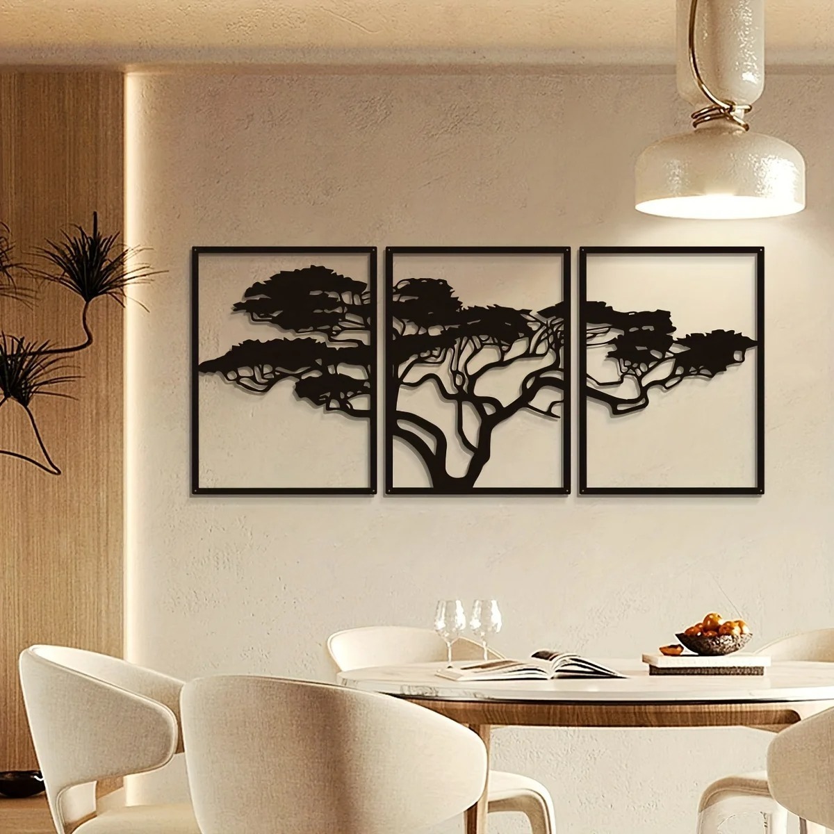Black Metal Wall Art Decorative Three-piece Set - Image 5